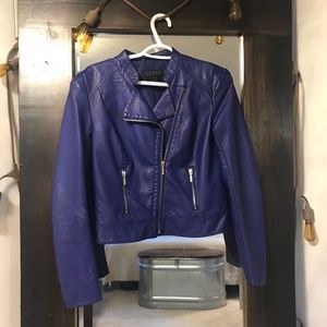 GuessJeans Asymmetrical Faux Leather Moto Jacket